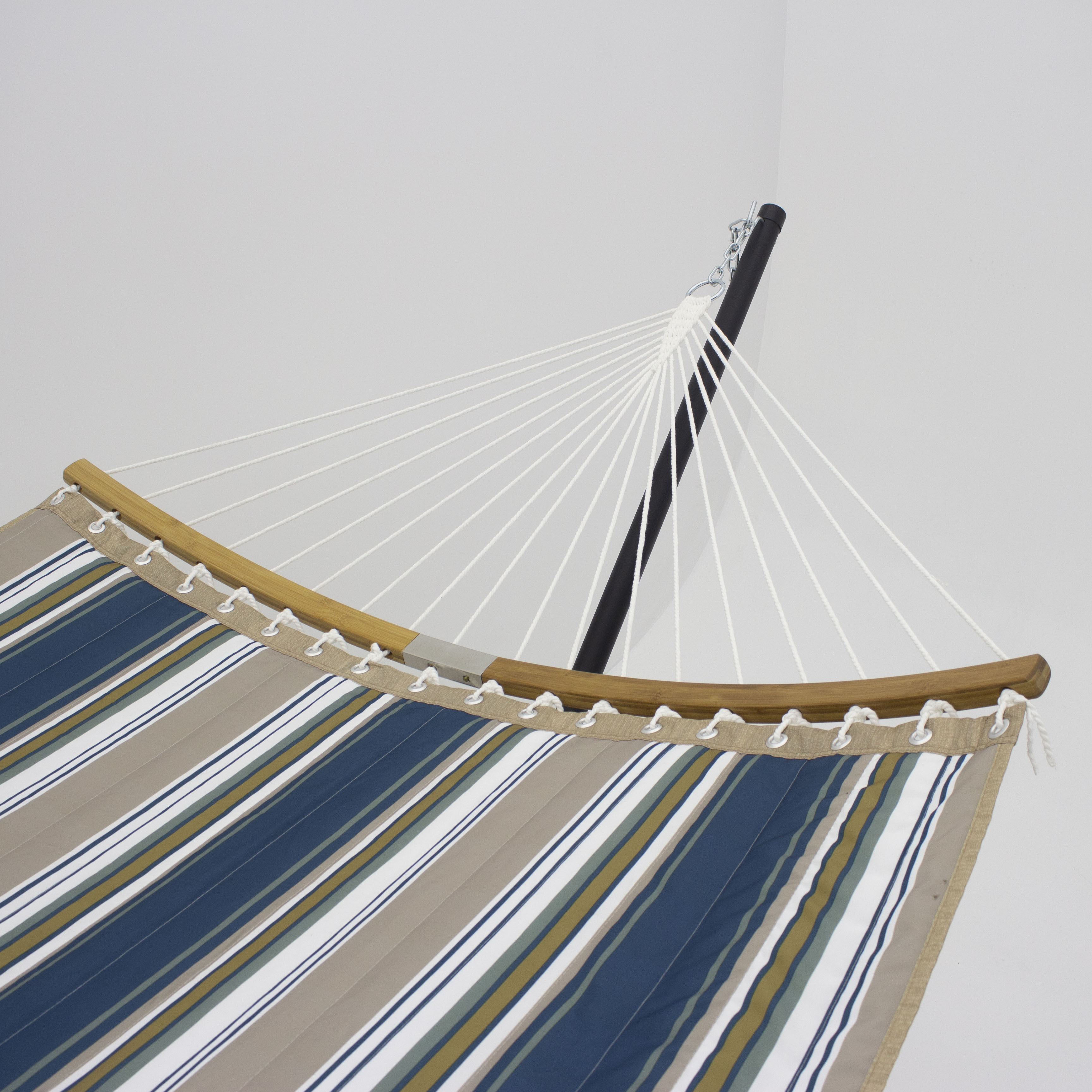 HMK Portable Hammock with Stand Included Double Hammock with Curved Spreader Bar Outdoor Patio