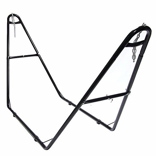 HMK Universal Heavy Duty Steel Hammock Stand Fits Hammocks 9 to 14 Feet Long Black Outdoor Portable Folding Hammock Frame Stand