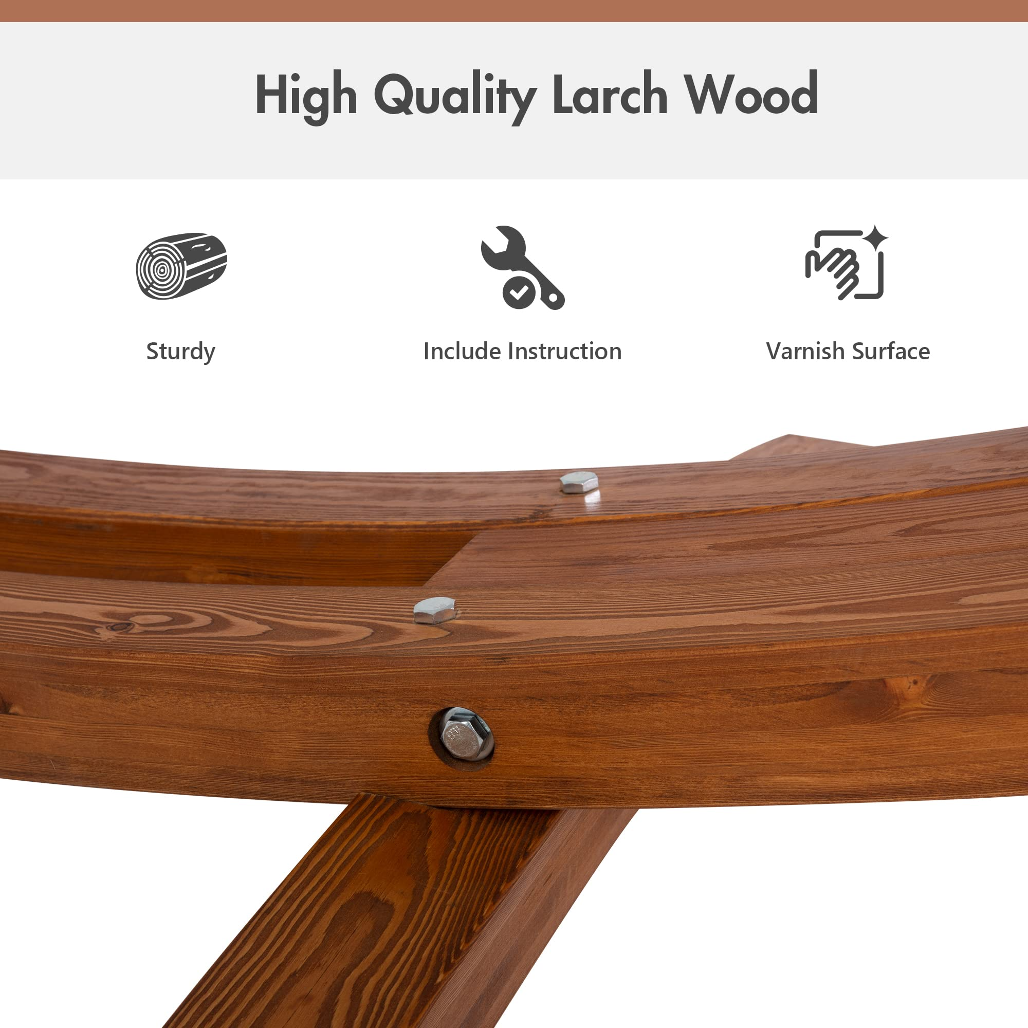 HMK For Every Style Hammock  Backyard Patio Park Outdoor Use Russia Larch Wooden Hammock Stand