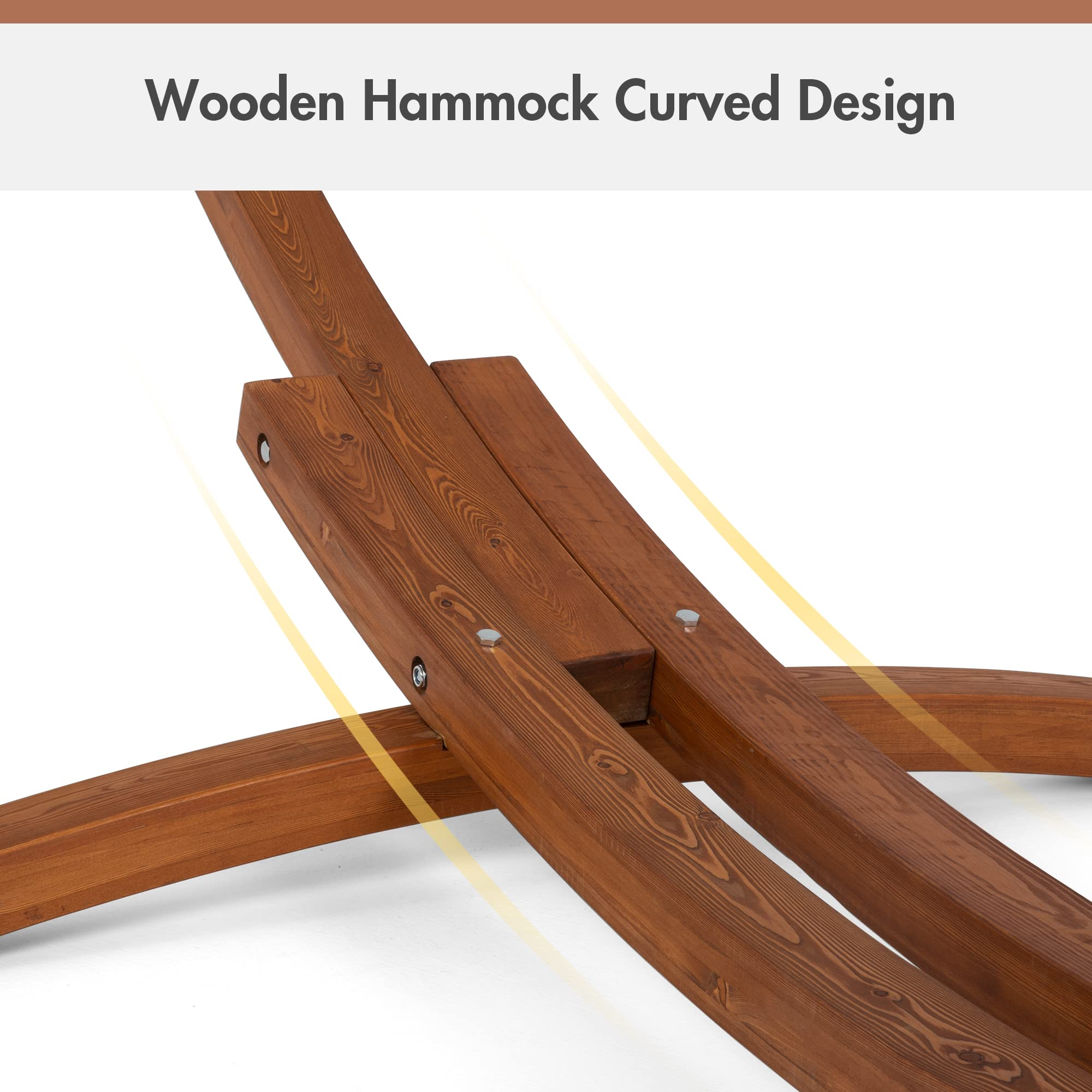 HMK For Every Style Hammock  Backyard Patio Park Outdoor Use Russia Larch Wooden Hammock Stand