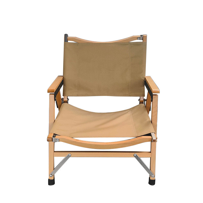 HMK High Quality Outdoor Patio Camping Beach Picnic Folding Picnic chair Camping Wooden Canvas Kermit Chair