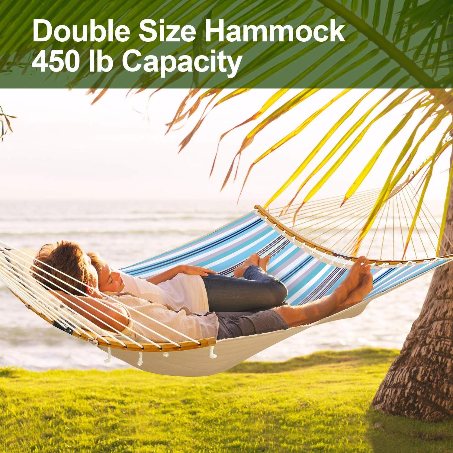 HMK Best selling stripe quilted hammock vitality wave hammock Outdoor Activity hammock bed