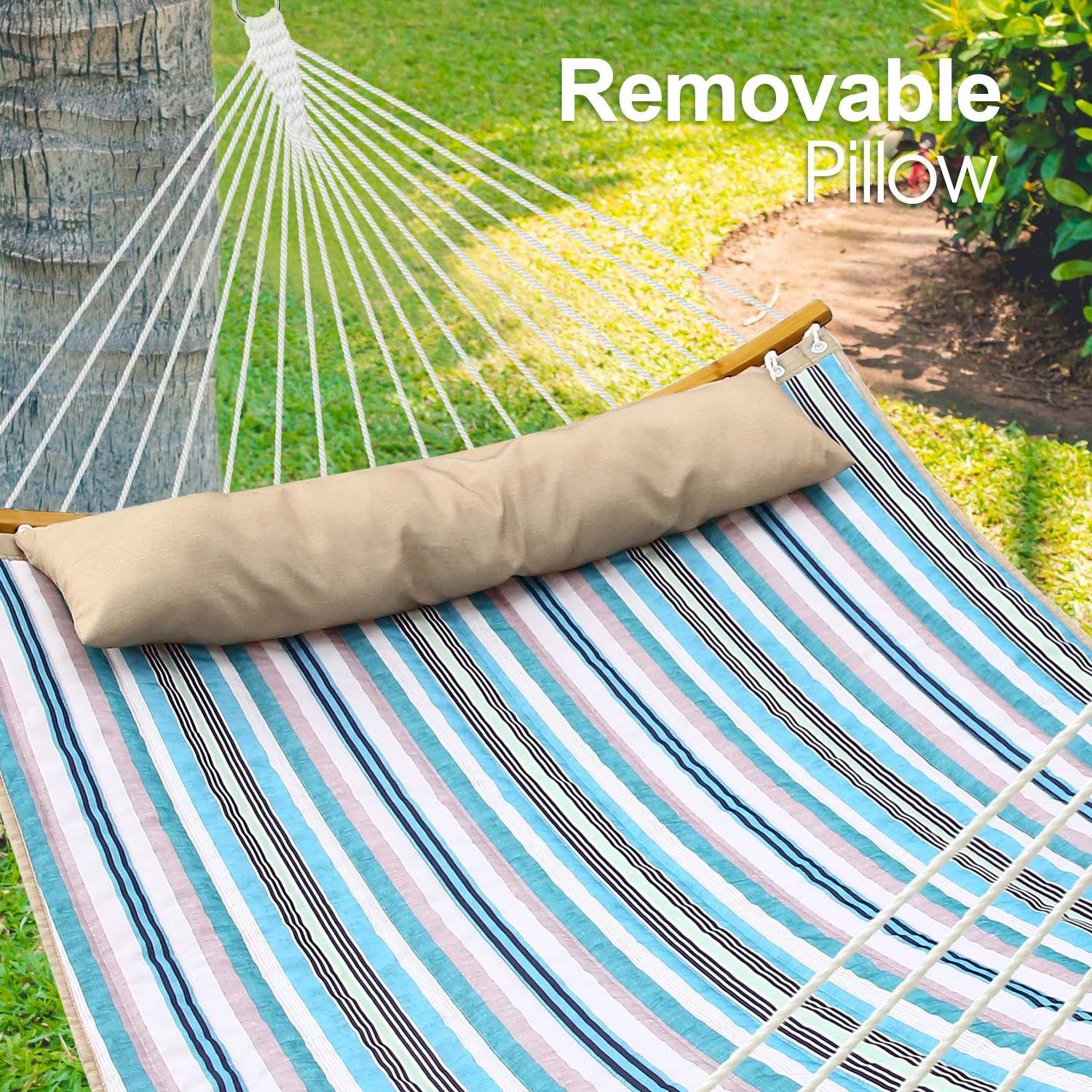 HMK Best selling stripe quilted hammock vitality wave hammock Outdoor Activity hammock bed