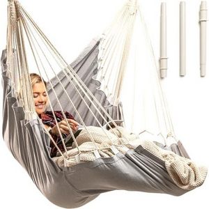 HMK Indoor Outdoor Hanging Hammock Chair Swing Chair for Bedroom Hammock Chair