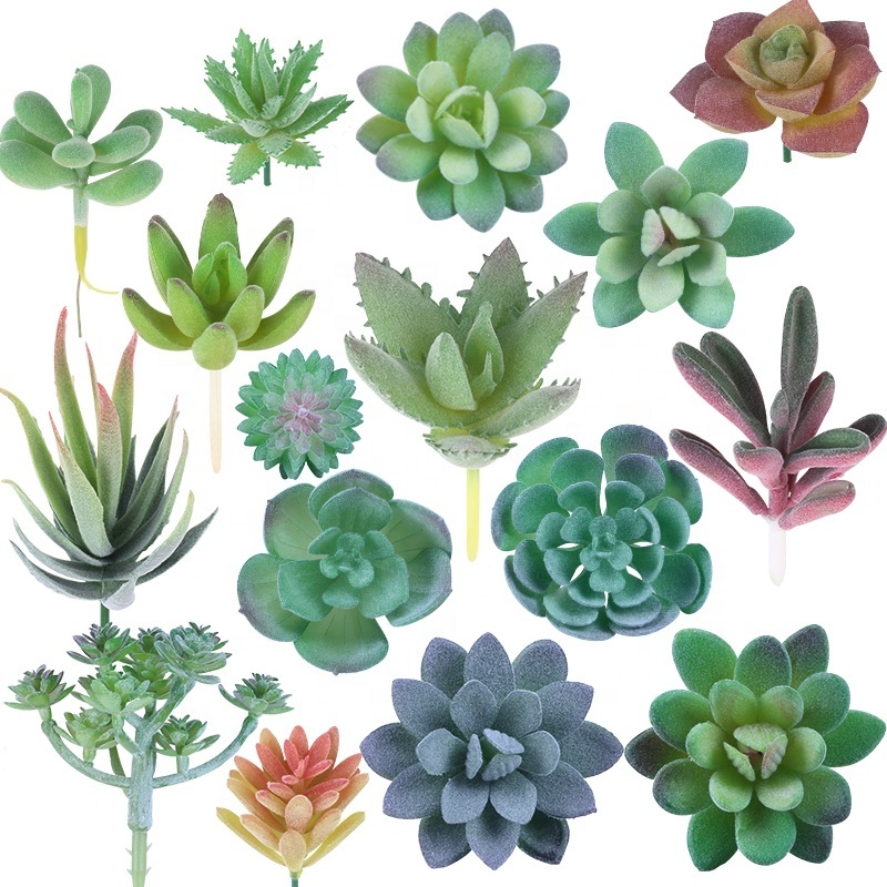 18 Pieces Artificial Succulent Plant Cute Plant Unpotted Plastic Succulents Plants Artificial SET0841