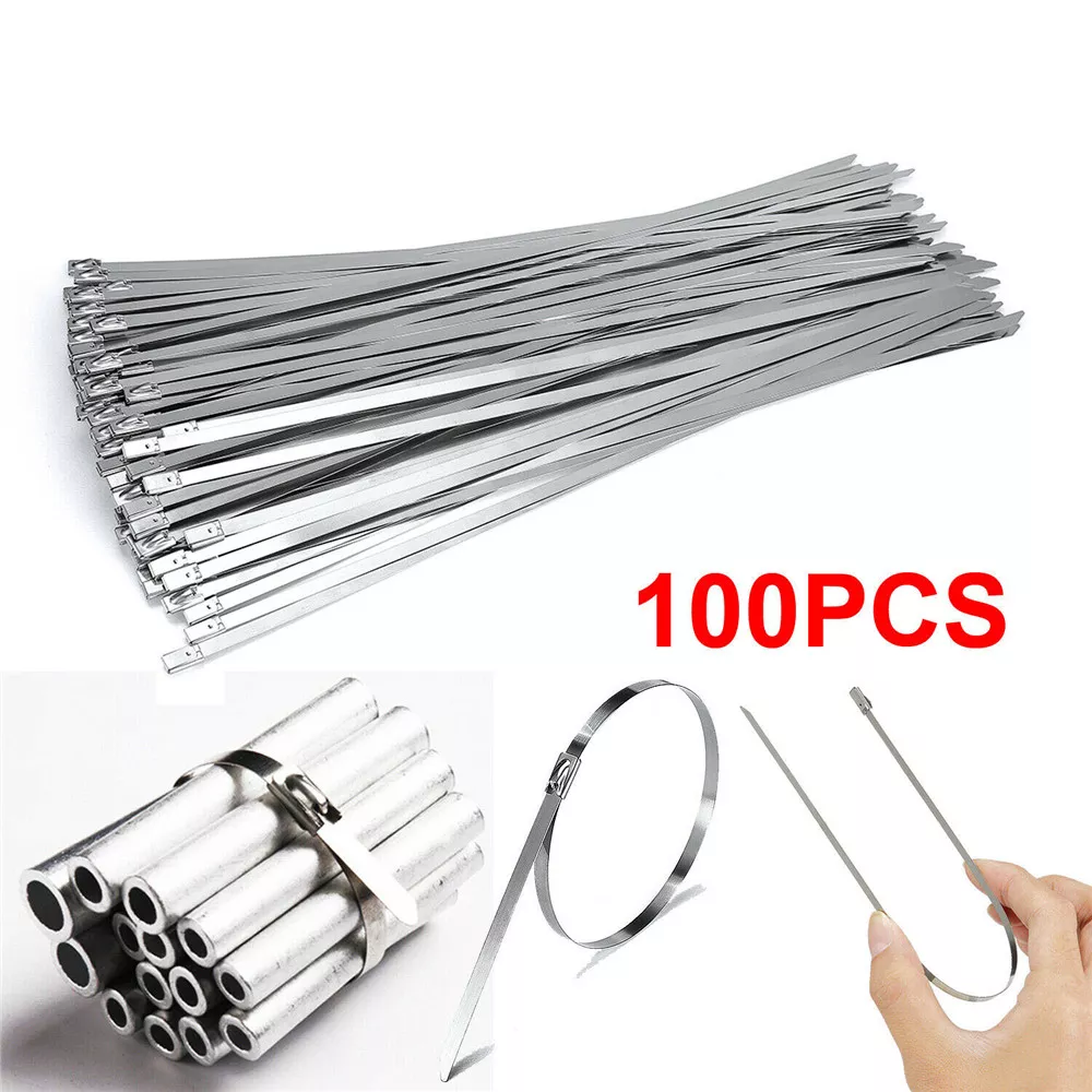 100pcs/bag stainless steel cable tie Stainless steel banding Wholesale self-locking zip ties, 304/316/201 metal cable ties