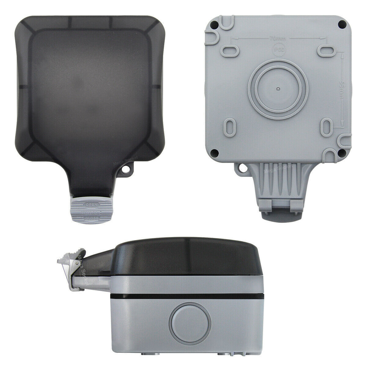 IP66 Waterproof switch Socket Box Electrical Weatherproof Outdoor smart  Switched power Double Socket Plug Cover