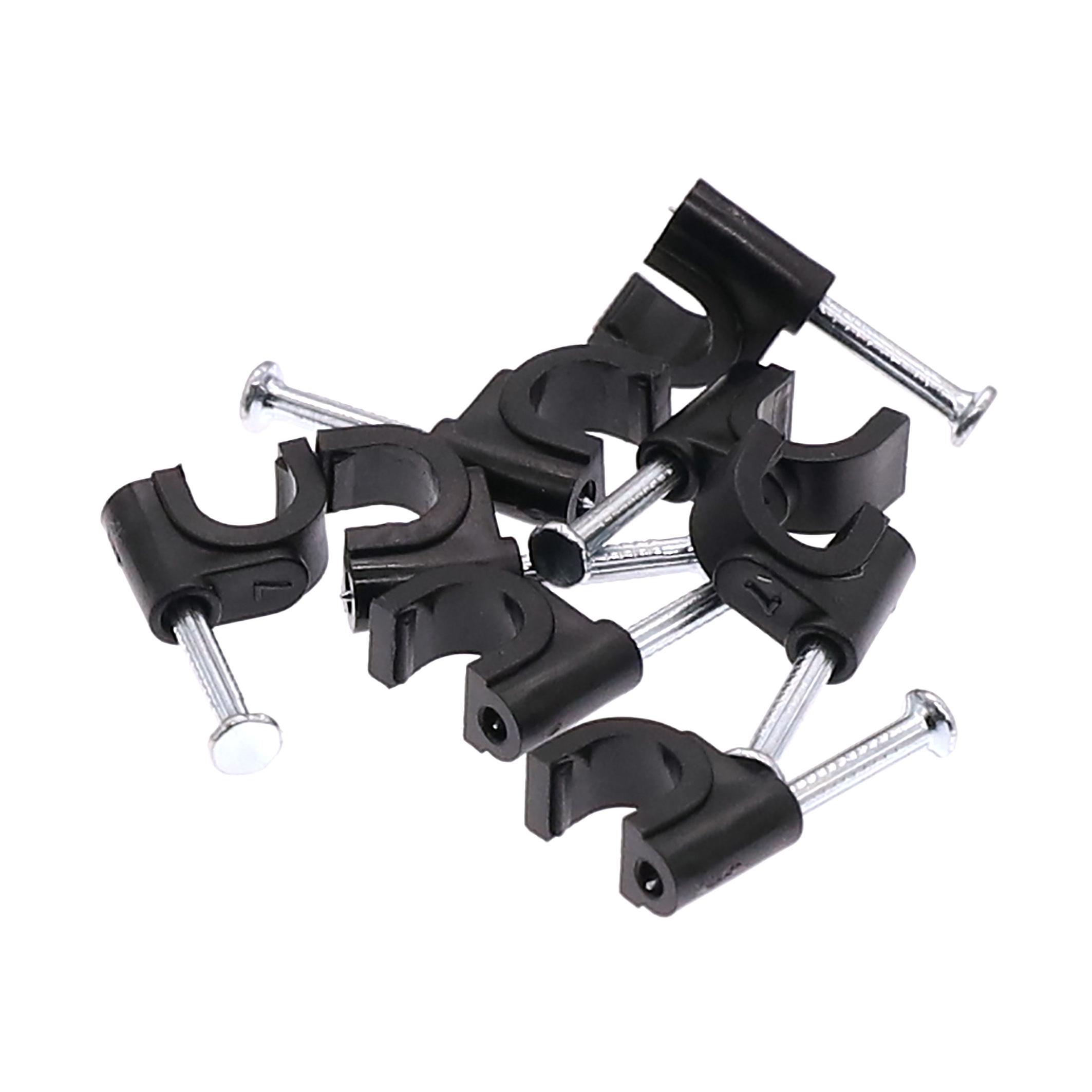 Plastic PE Circle Cable Clips Wire Holder Wire Nail adjustable electrical cable clamps flat cable clip High Quality