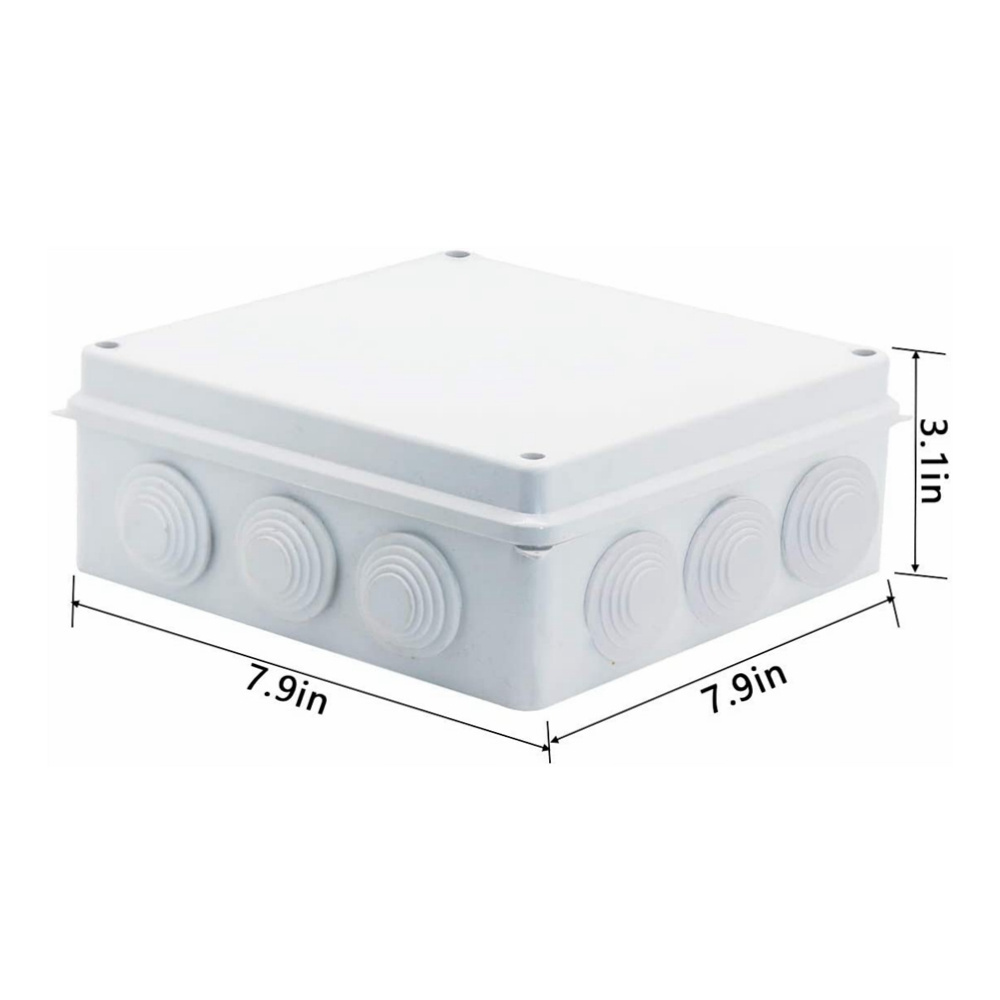 ABS Plastic Waterproof Junction Box IP65 Dustproof Outdoors Boxes Electronic Project Enclosure White 3.9*3.9*2.8inch