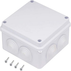 ABS Plastic Waterproof Junction Box IP65 Dustproof Outdoors Boxes Electronic Project Enclosure White 3.9*3.9*2.8inch