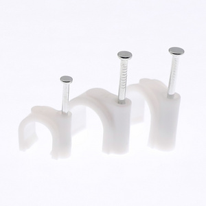 Plastic PE Circle Cable Clips Wire Holder Wire Nail adjustable electrical cable clamps flat cable clip High Quality