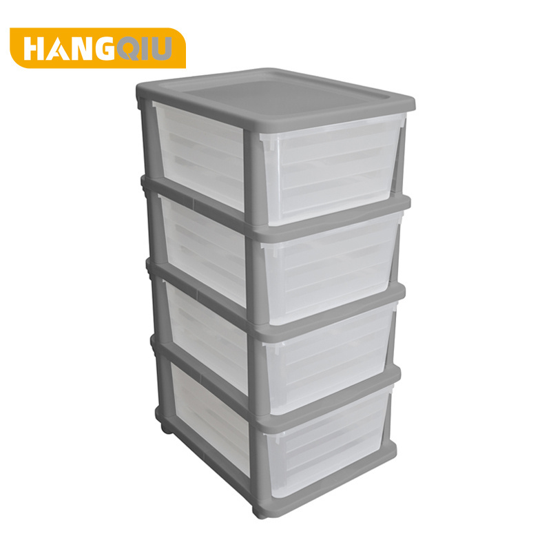 HANGQIU BEST Clear Plastic Drawer Home Organization Storage Container Tower with Large Drawers