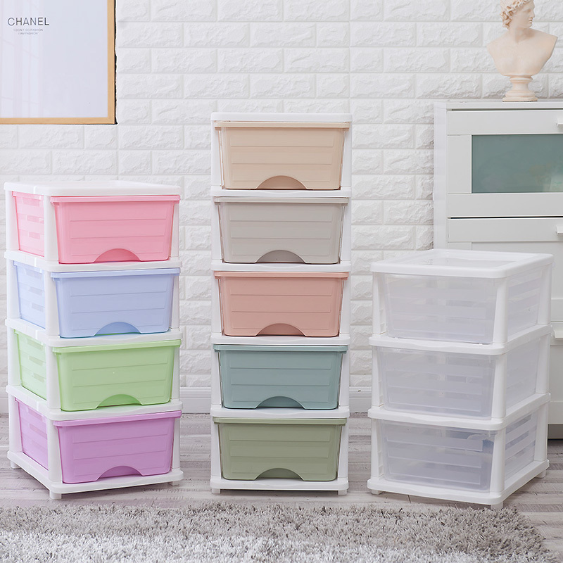 HANGQIU BEST Clear Plastic Drawer Home Organization Storage Container Tower with Large Drawers