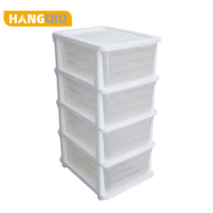 Simple design white color 4 layers storage cabinet Bedroom sets plastic storage drawers