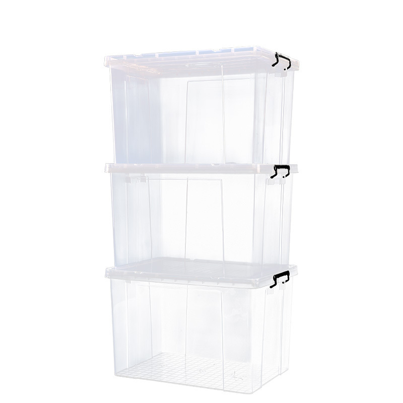 Transparent Clear Stackable Toy Storage Bins Small Big Plastic Bin With Lids