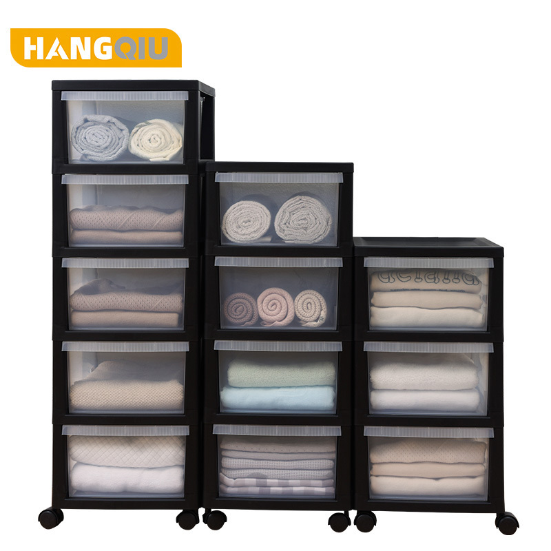 Popular design space saving storage drawers plastic cabinet large size for home