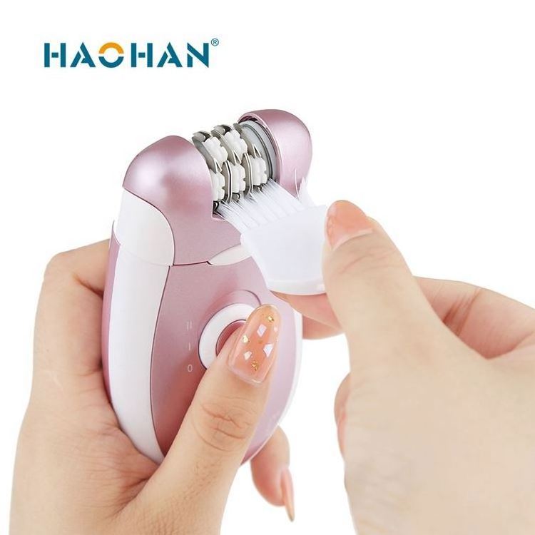 Haohan Battery Hair Removal Womens Shaver Trimmer Cordless Rechargeable Electronic Epilator Led Lights Electric