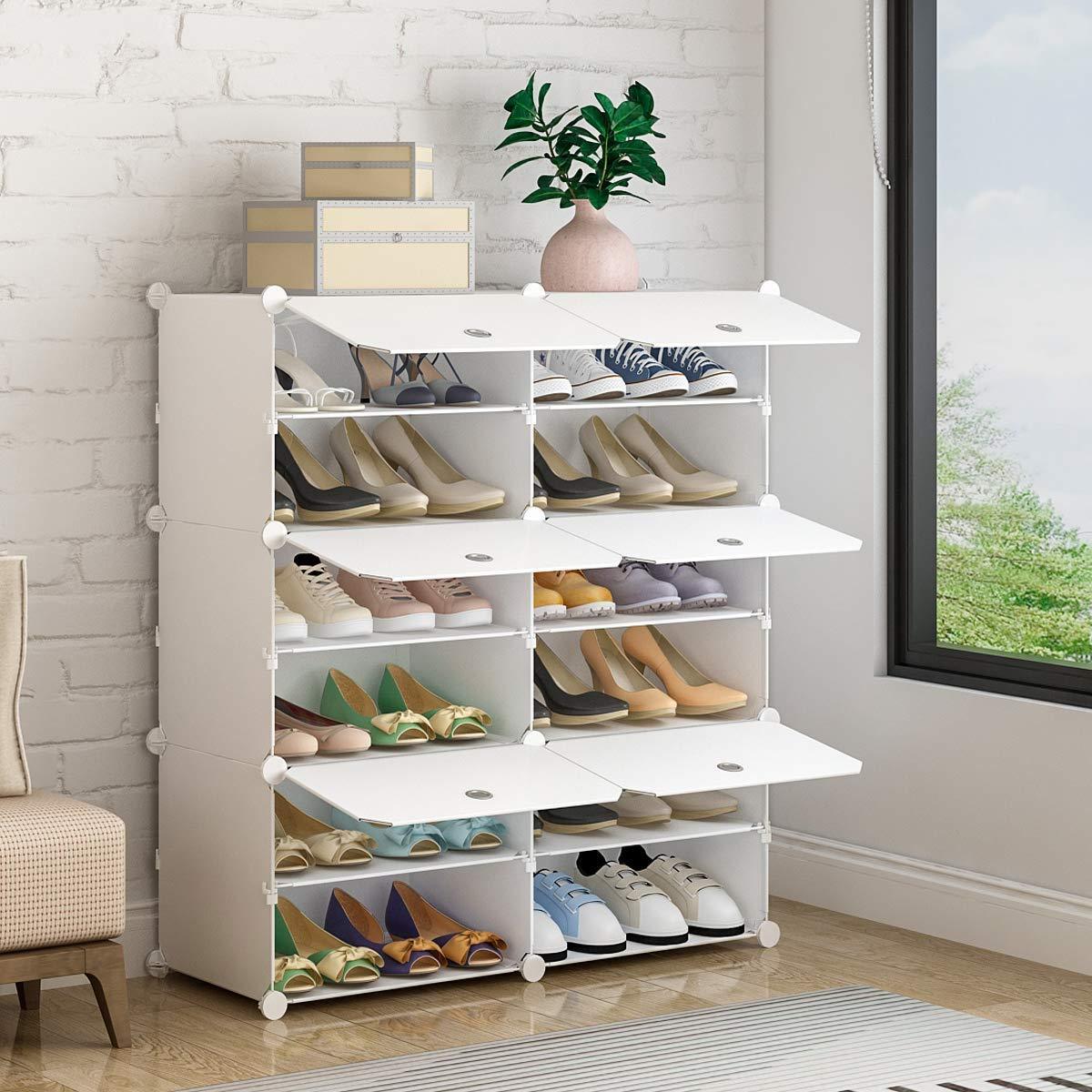 Large capacity plastic shoe cabinet dustproof and waterproof simple shoe rack European and American style white shoe rack