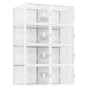 Transparent simple shoe box organizer space saving plastic shoe storage cabinet drawer type shoe rack manufacturer direct sales