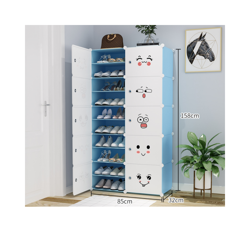 Home dormitory dustproof large capacity outdoor indoor simple plastic shoe cabinet cute adult children shoe cabinet