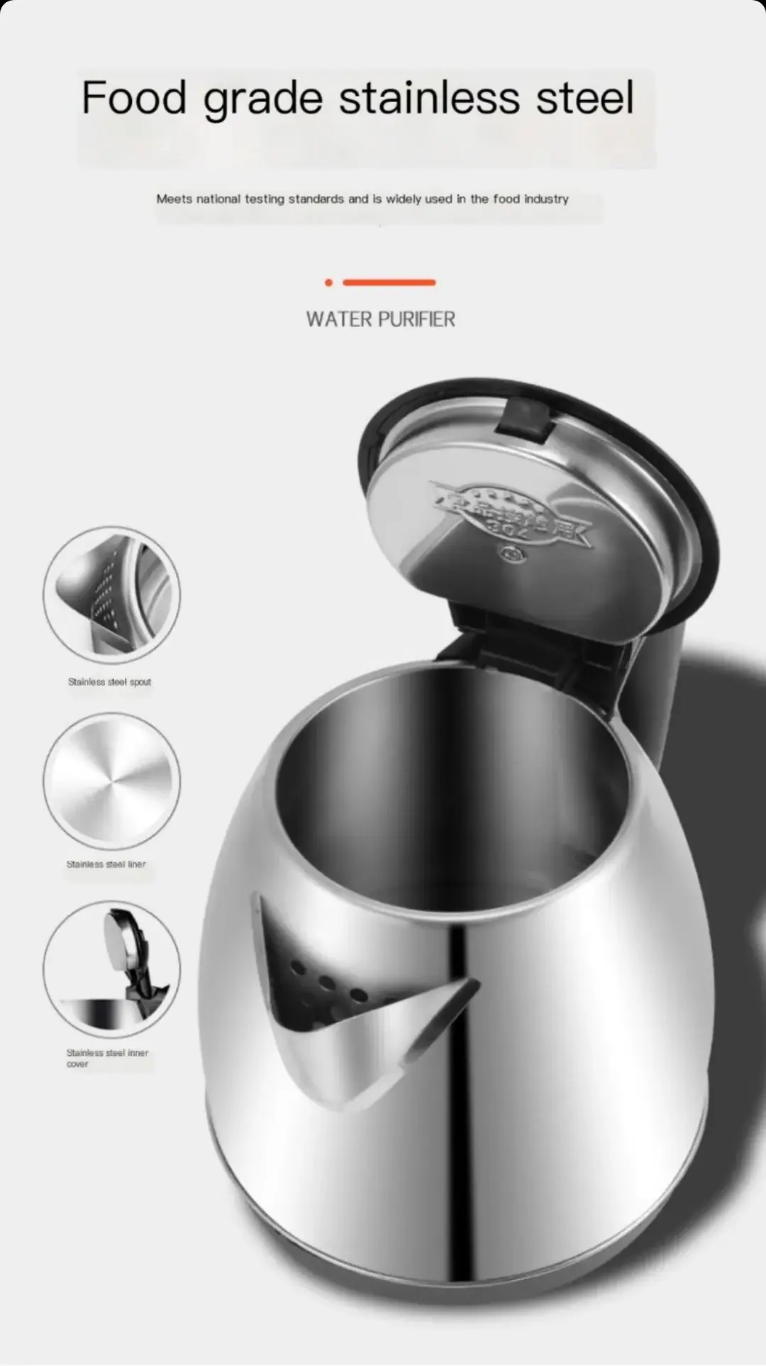 Factory Wholesale Home Appliance Quickly Boiling Water Cordless Kettle Stainless Steel Electric Kettle with 360 Degree Rotation Feature for Hotel