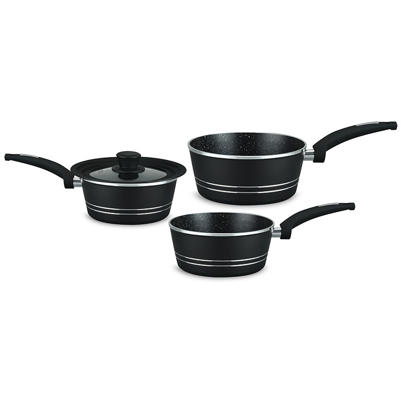 4pcs Non Stick Forged Granite Coating Kitchen Wear Cookware Set Cooking Pots Home