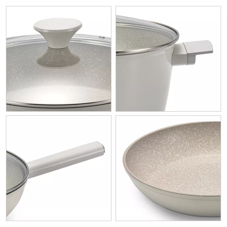 Granite Pot Cookware Set White Restaurant Commercial Nonstick Kitchenware Cookware Set