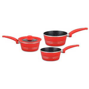 4pcs Non Stick Forged Granite Coating Kitchen Wear Cookware Set Cooking Pots Home