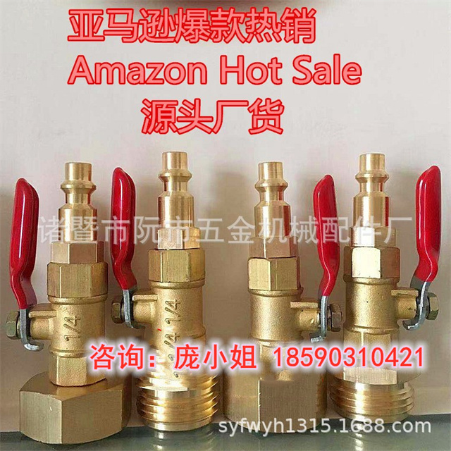 Winterize Adapter with 1/4 Inch Male Quick Connecting Plug and 3/4 inch Male GHT Thread, winterize rv kit with ball valve