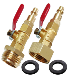 Winterize Adapter with 1/4 Inch Male Quick Connecting Plug and 3/4 inch Male GHT Thread, winterize rv kit with ball valve