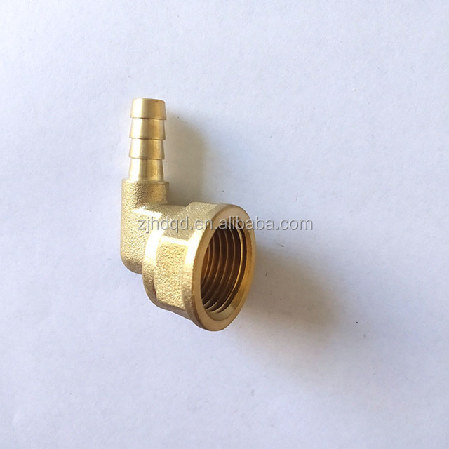 Brass 90 degree female hose barb connector  ,1/4 