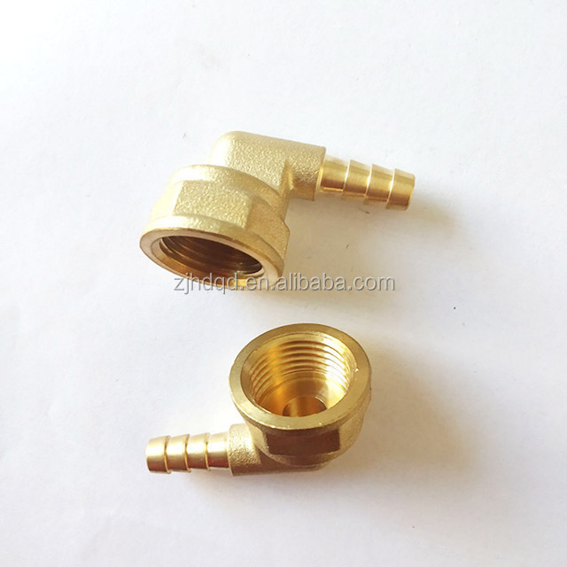 Brass 90 degree female hose barb connector  ,1/4 