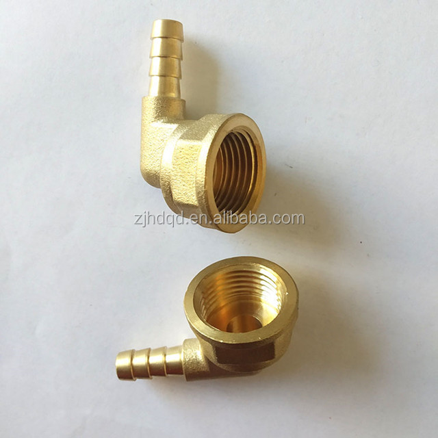 Brass 90 degree female hose barb connector  ,1/4 