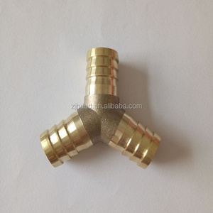 1/8''-3/4'' brass y type three-way hose barb adapter