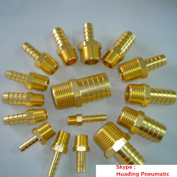 hose barb to male PU tube fitting , brass adaptor