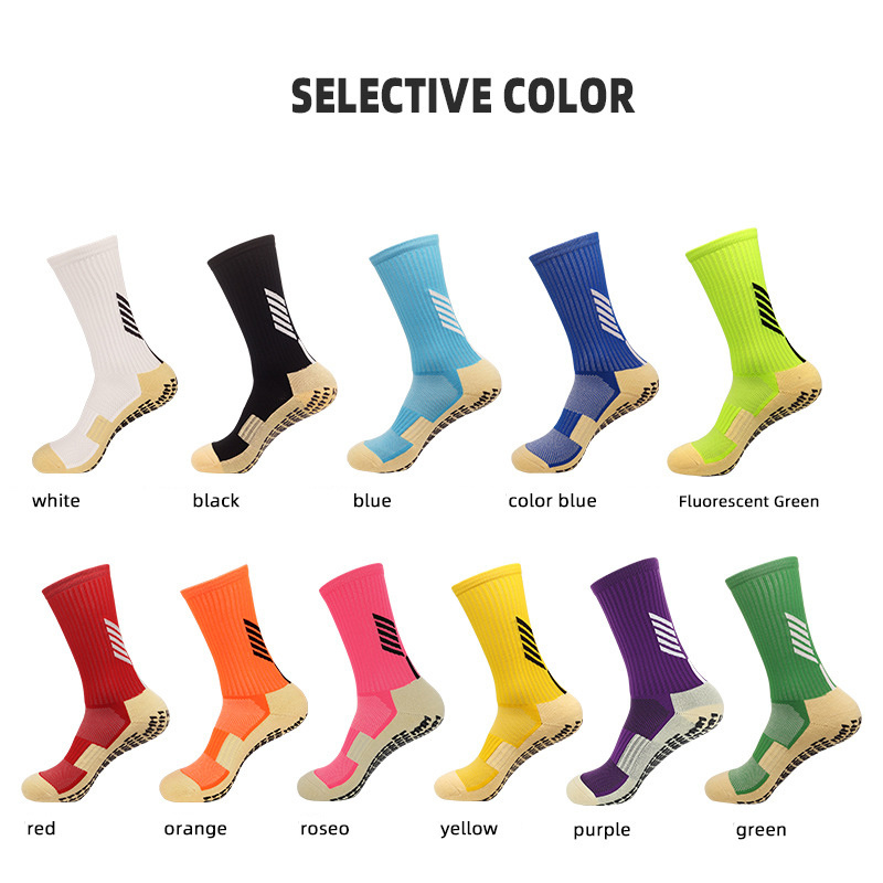 Custom Logo Mid-Tube Football Training Socks Non-Slip Thickened Towel Bottoming Sports Men'S Glue Socks Grip Socks