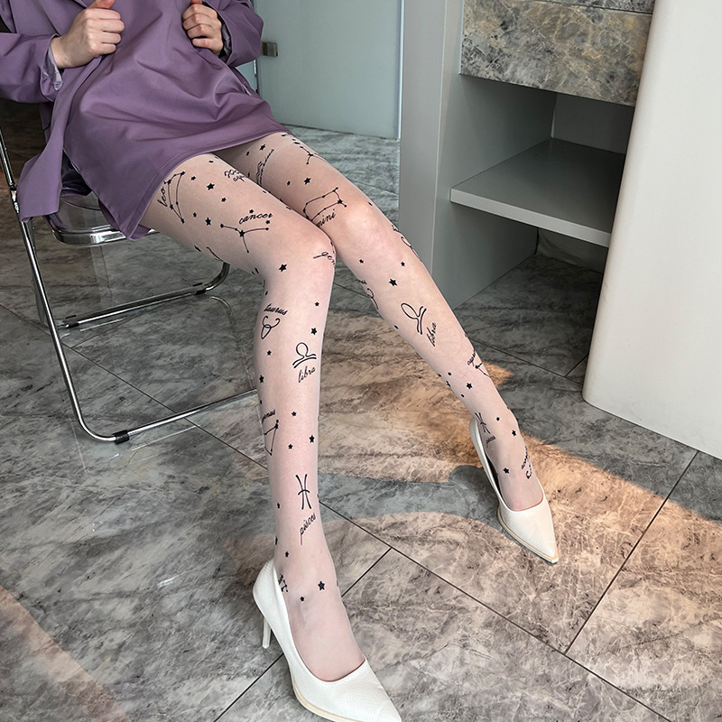 Constellation Sexy Silk Stockings Pineapple Stockings Arbitrary Cut Thick Thin Long Tube Anti Snag Silk Black Silk Female