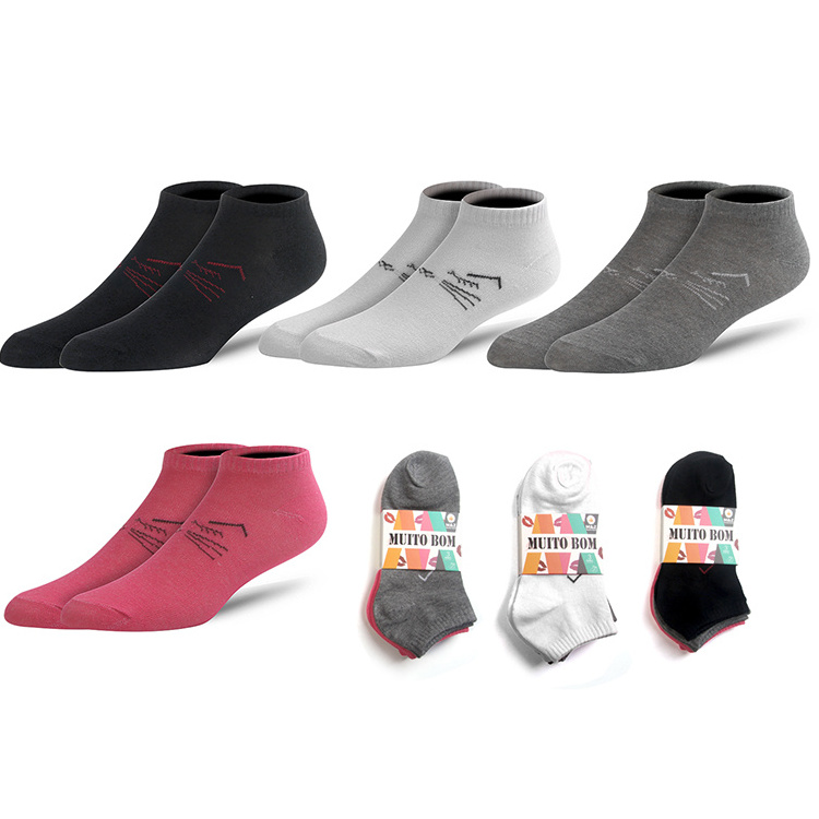 Wholesale business cheap ankle polyester men women socks cotton socks custom band packing