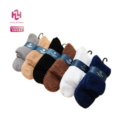 HeHe Fuzzy Socks for Men Microfiber Plush Sleeping Socks Soft Thick Warm Fluffy Cozy Winter Christmas Socks