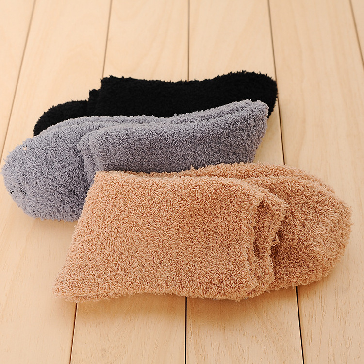 HeHe Fuzzy Socks for Men Microfiber Plush Sleeping Socks Soft Thick Warm Fluffy Cozy Winter Christmas Socks