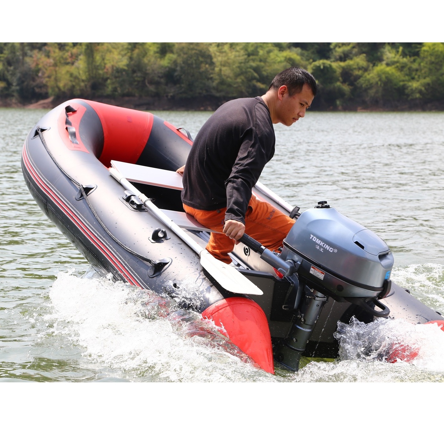 12FT inflatable kayak fishing boat inflatable poonton boat with aluminum floor