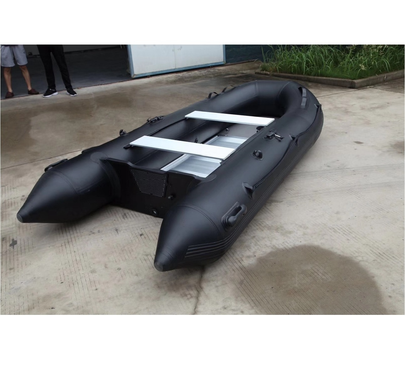 Life raft  12.5FT  with  aluminum floor fishing hunter  black