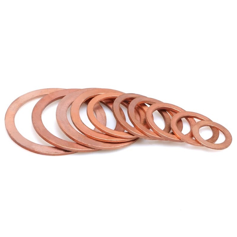 568PC 30 Sizes Assorted Solid Copper Crush Washers Set flat sealing gasket