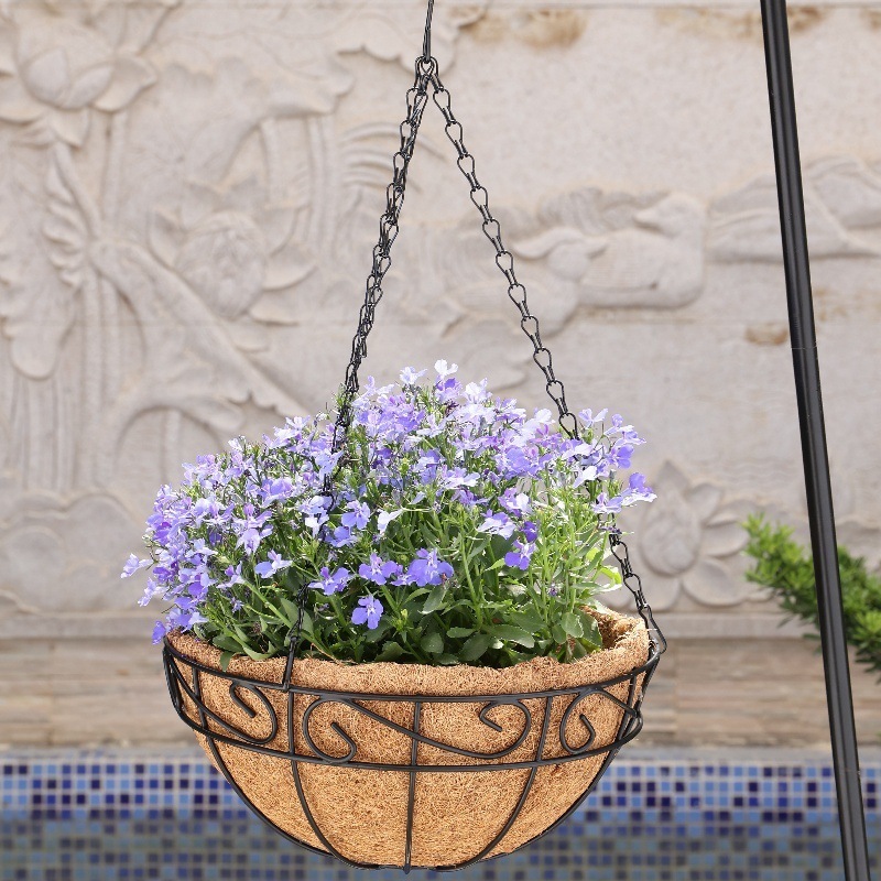 Factory direct sales lace Iron art Hanging basket Flower pot coconut fiber Flower basket Flower arrangement Decorative basket