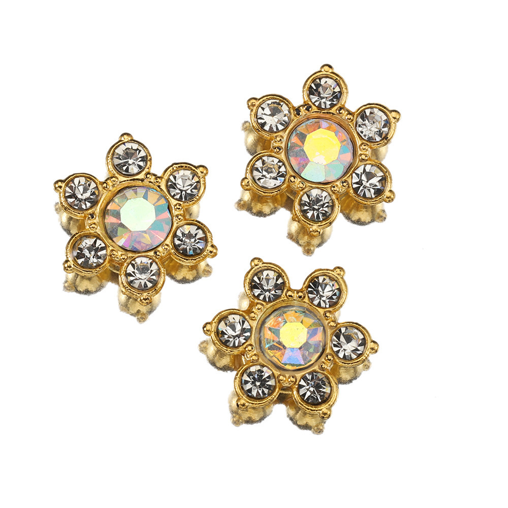 Wholesale 13mm plum rhinestone flower three-dimensional buckle drill diy diamond wrapped decorative accessories