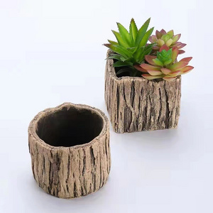 Bark round square cement flowerpot simple creative succulent green garden courtyard balcony living room