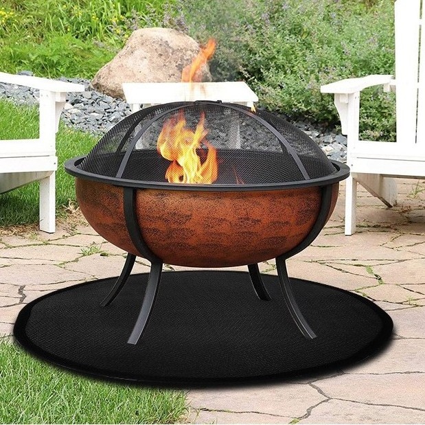 48 inches Camp out Barbecue grill mat High temperature resistance Fire pit mat Fiberglass silica gel Protective floor mat