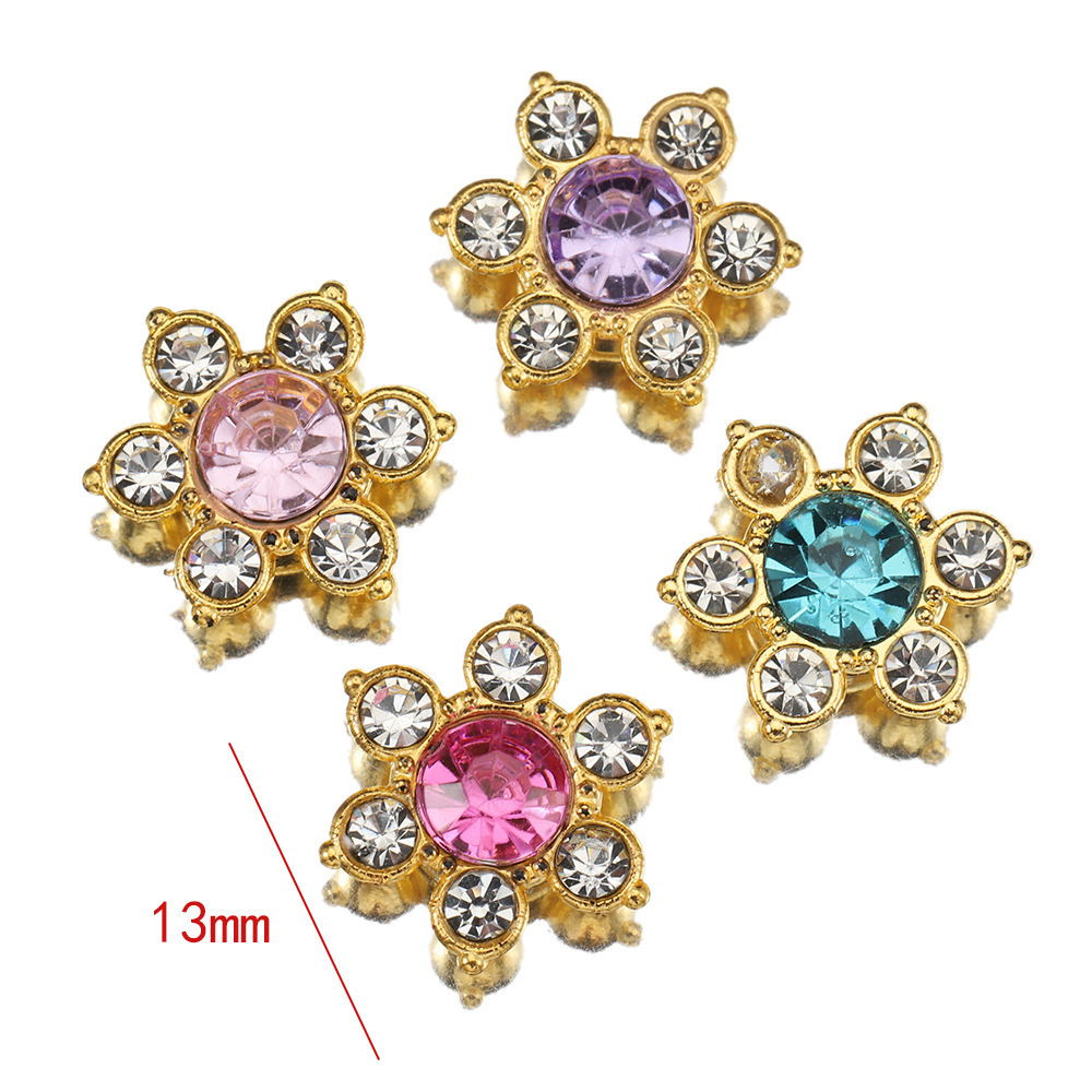 Wholesale 13mm plum rhinestone flower three-dimensional buckle drill diy diamond wrapped decorative accessories