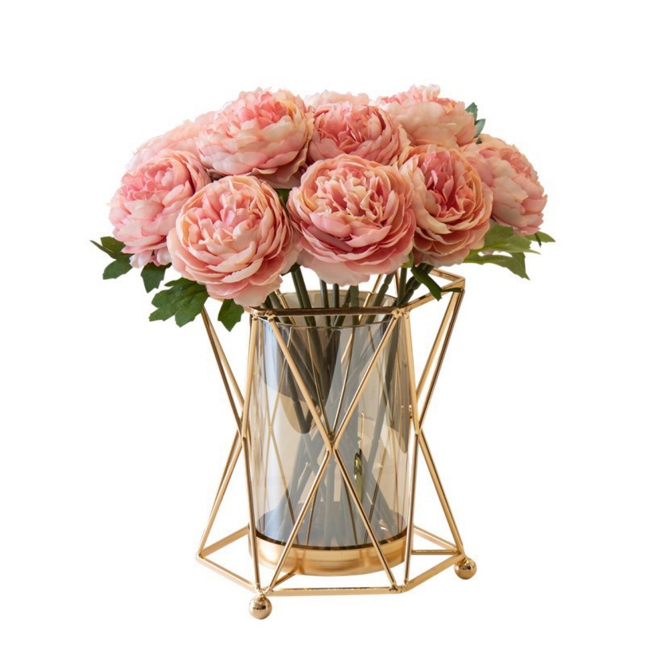 Flower arrangement Straw home gardening Glass clear vase flower POTS living room coffee table table table decoration vase