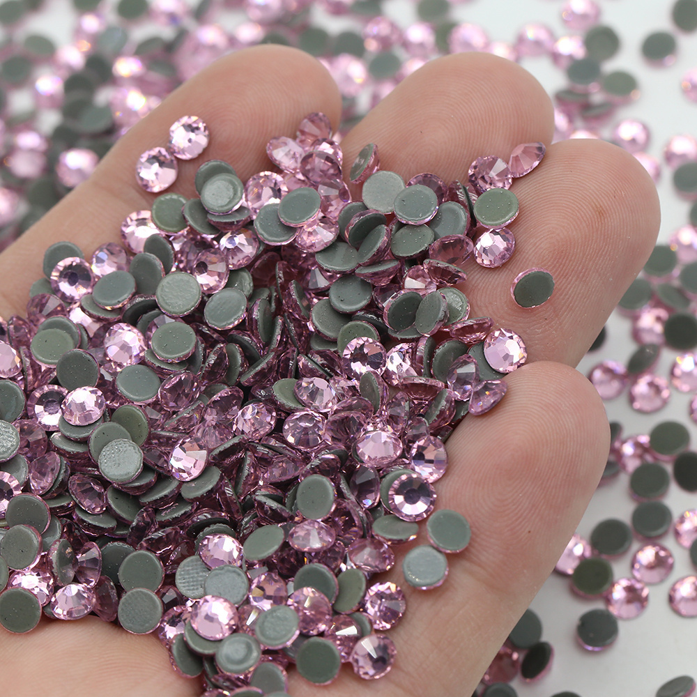 Wholesale Hotfix Rhinestones Wholesale Flat Back Hot Fix Glass Crystal AB Rhinestone For Iron On Crystal Design